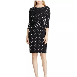 Ralph Lauren Navy Blue and White Long Sleeve Dress